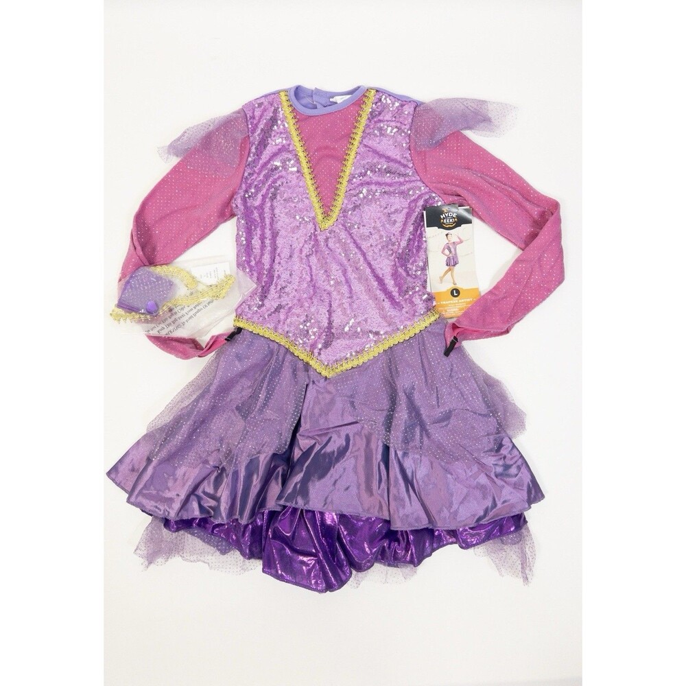 Hyde & Eek Kids Purple Trapeze Artist Costume Girls Size Large 10/12, Stain!!